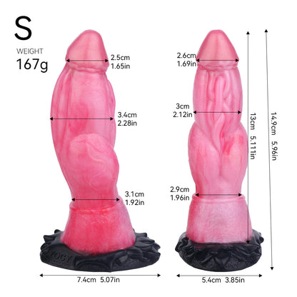 Fantasy Knotted Dildo Large Butt Plug - Silicone Suction Cup Monsterdildo Sex Toys for Women